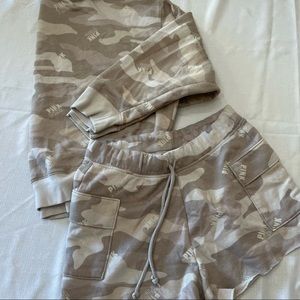 PINK brand sweatshirt and short set